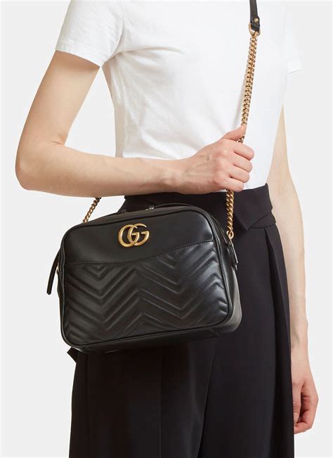 gucci handbags black leather small|Gucci small shoulder bag black.